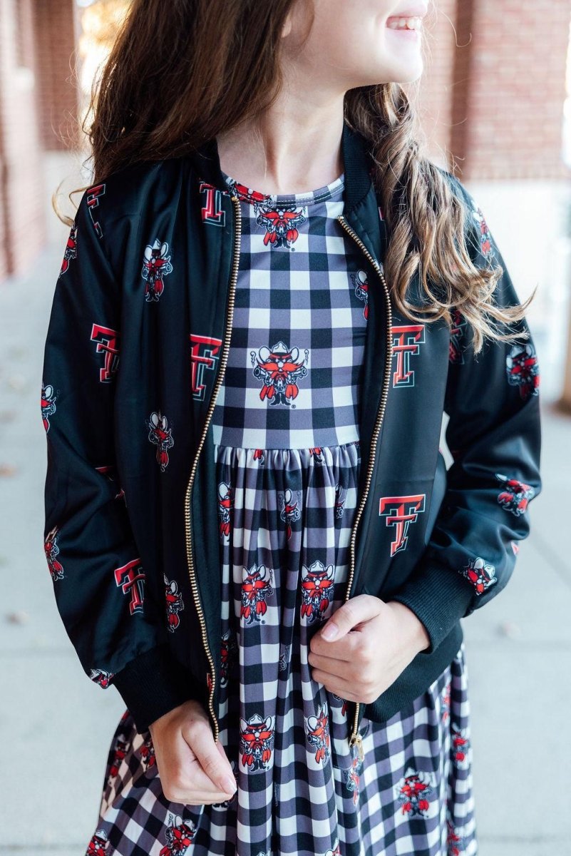 Mila & Rose ® Texas Tech Black Red Raider Satin Jacket - 