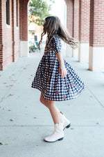 Mila & Rose ® Texas Tech Plaid Raider Red 3/4 Sleeve Pocket Twirl Dress - 