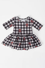 Mila & Rose ® Texas Tech Plaid Raider Red 3/4 Sleeve Twirl Bodysuit - 