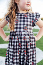 Mila & Rose ® Texas Tech Plaid Raider Red Flutter Twirl Dress For Girls - 