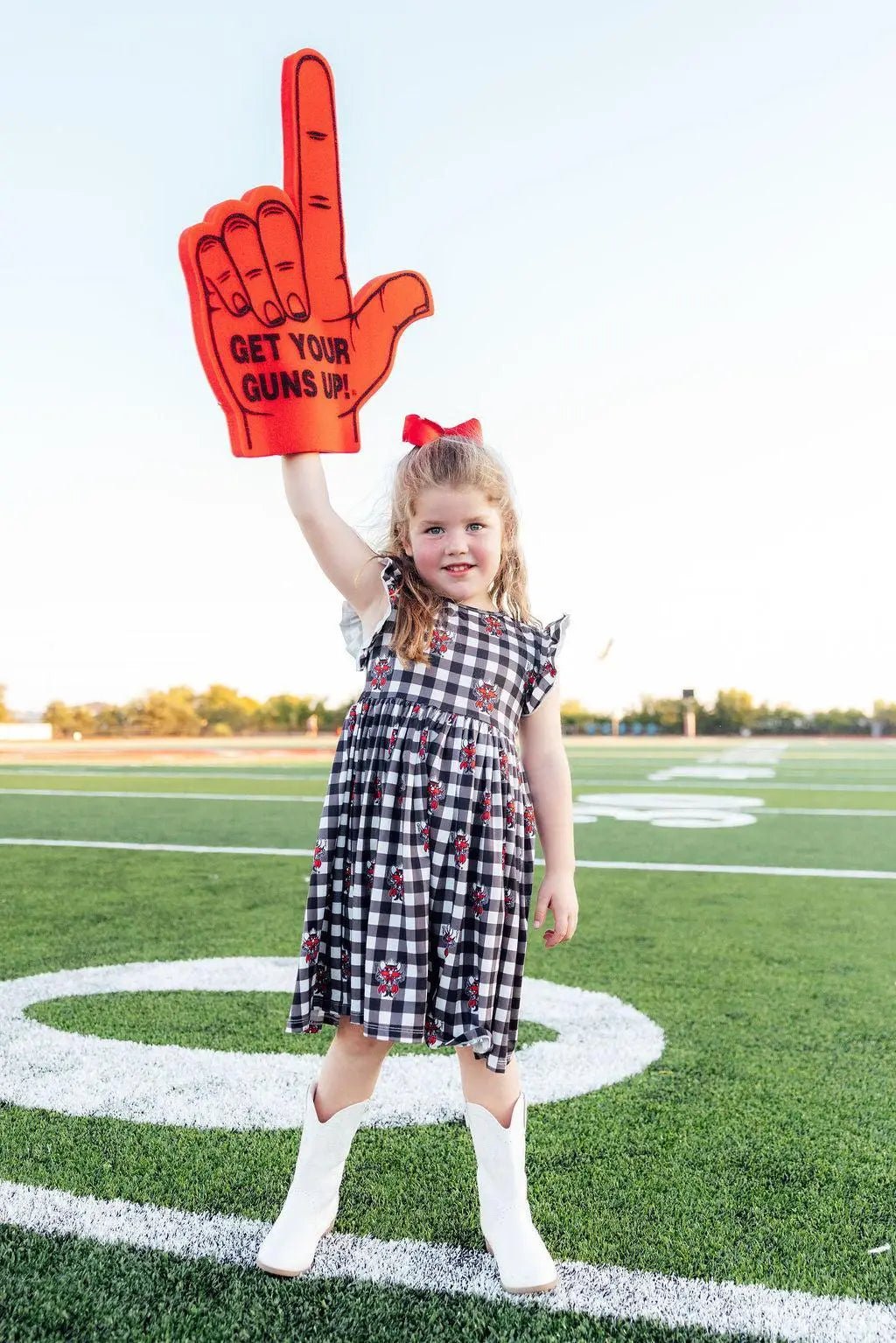 Mila & Rose ® Texas Tech Plaid Raider Red Flutter Twirl Dress For Girls - 
