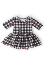 Mila & Rose ® Texas Tech Plaid Raider Red Three Quarter Sleeve Twirl Bodysuit - 