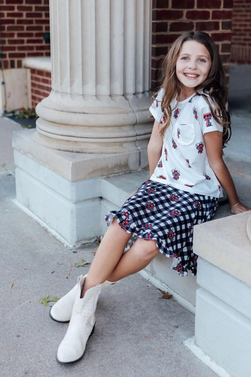 Mila & Rose ® Texas Tech Plaid Raider Red Twirl Skort - 
