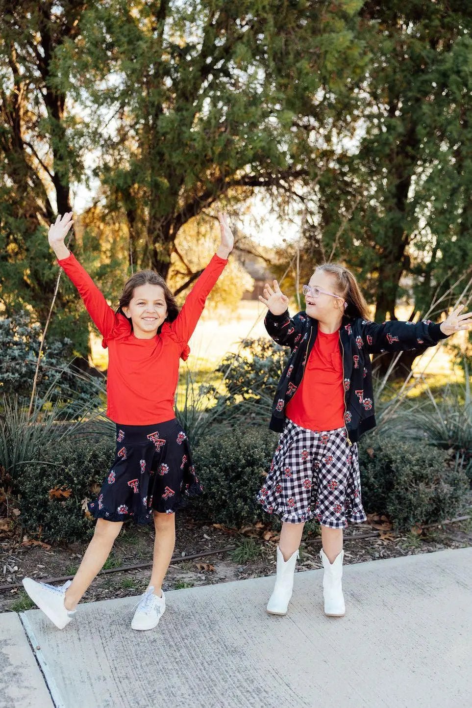 Mila & Rose ® Texas Tech Plaid Raider Red Twirl Skort - 