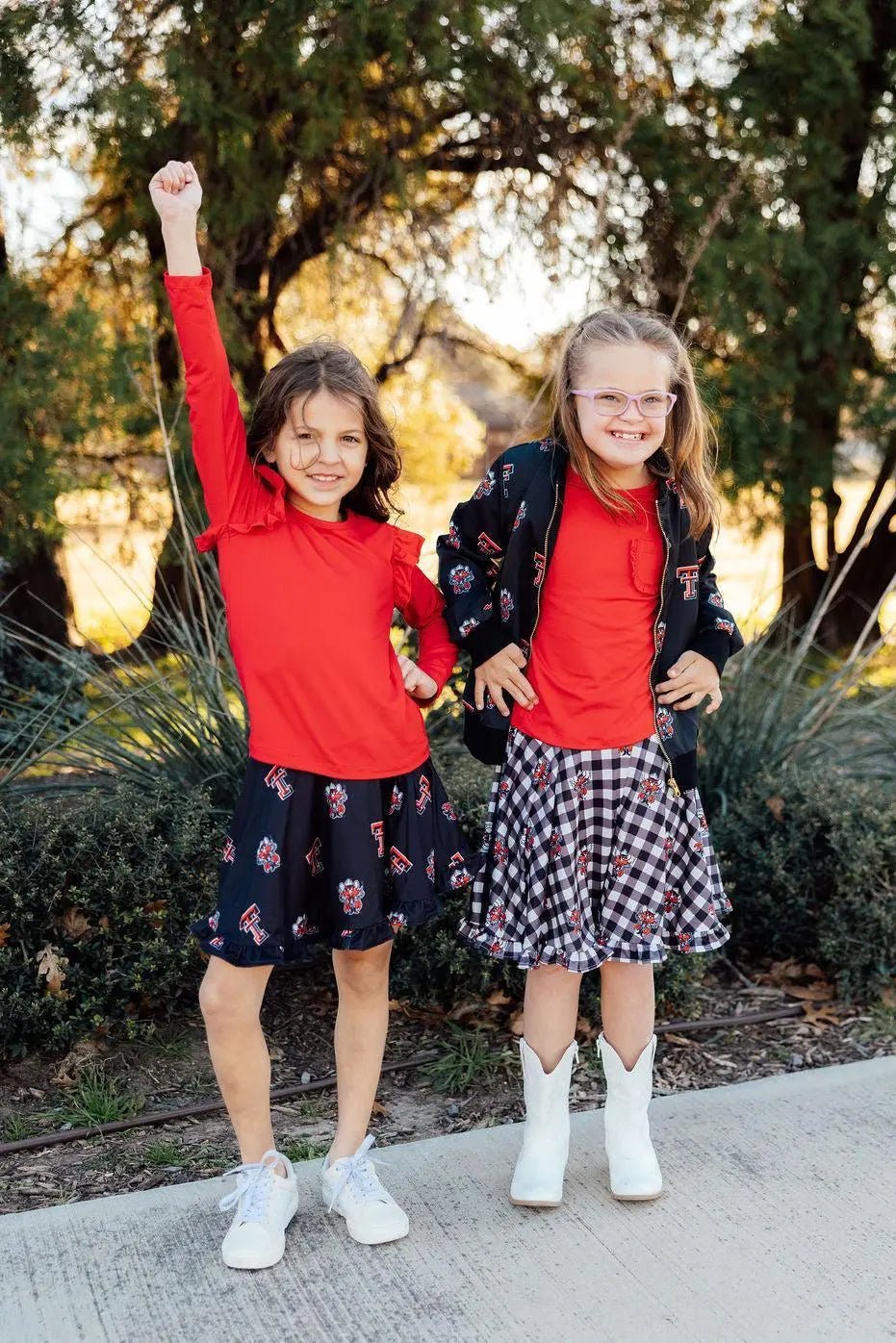 Mila & Rose ® Texas Tech Plaid Raider Red Twirl Skort - 