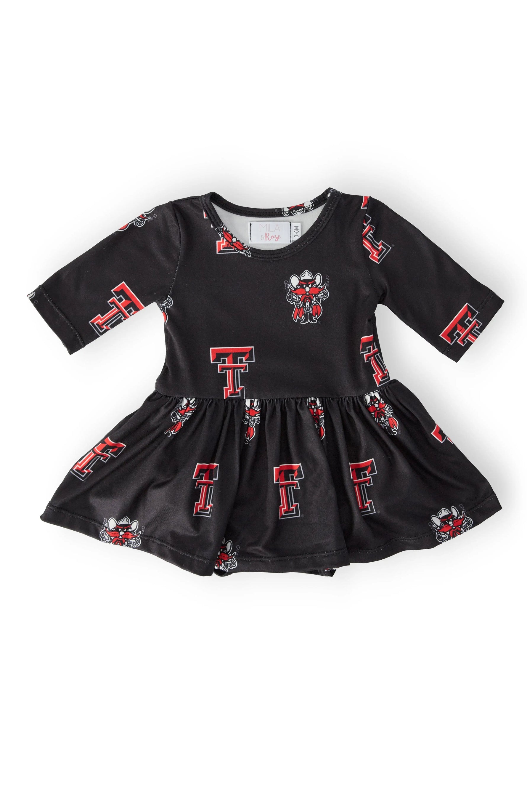 Mila & Rose ® Texas Tech Red Raider Twirl Dress Baby Girls TTU Spirit Wear - 