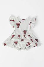 Mila & Rose ® Texas Tech White Raider Red Flutter Twirl Bodysuit - 