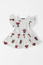 Mila & Rose ® Texas Tech White Raider Red Flutter Twirl Bodysuit - 