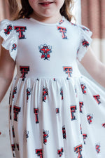 Mila & Rose ® Texas Tech White Raider Red Flutter Twirl Dress - 