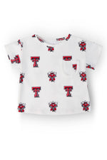 Mila & Rose ® Texas Tech White Raider Red Ruffle Pocket Tee - 