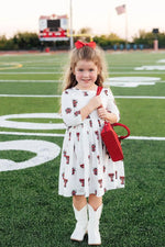 Mila & Rose ® Texas Tech White Raider Red Three Quarter Sleeve Pocket Twirl Dress for Girls - 