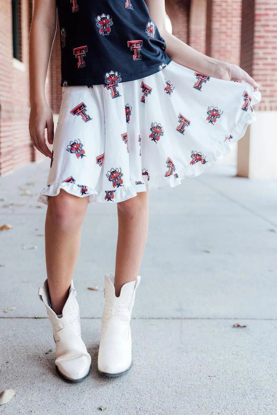 Mila & Rose ® Texas Tech White Raider Red Twirl Skort - 