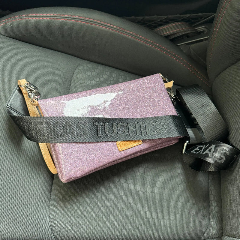 Texas Tushies Exclusive Pod Strap with adjustable black strap and silver hardware.