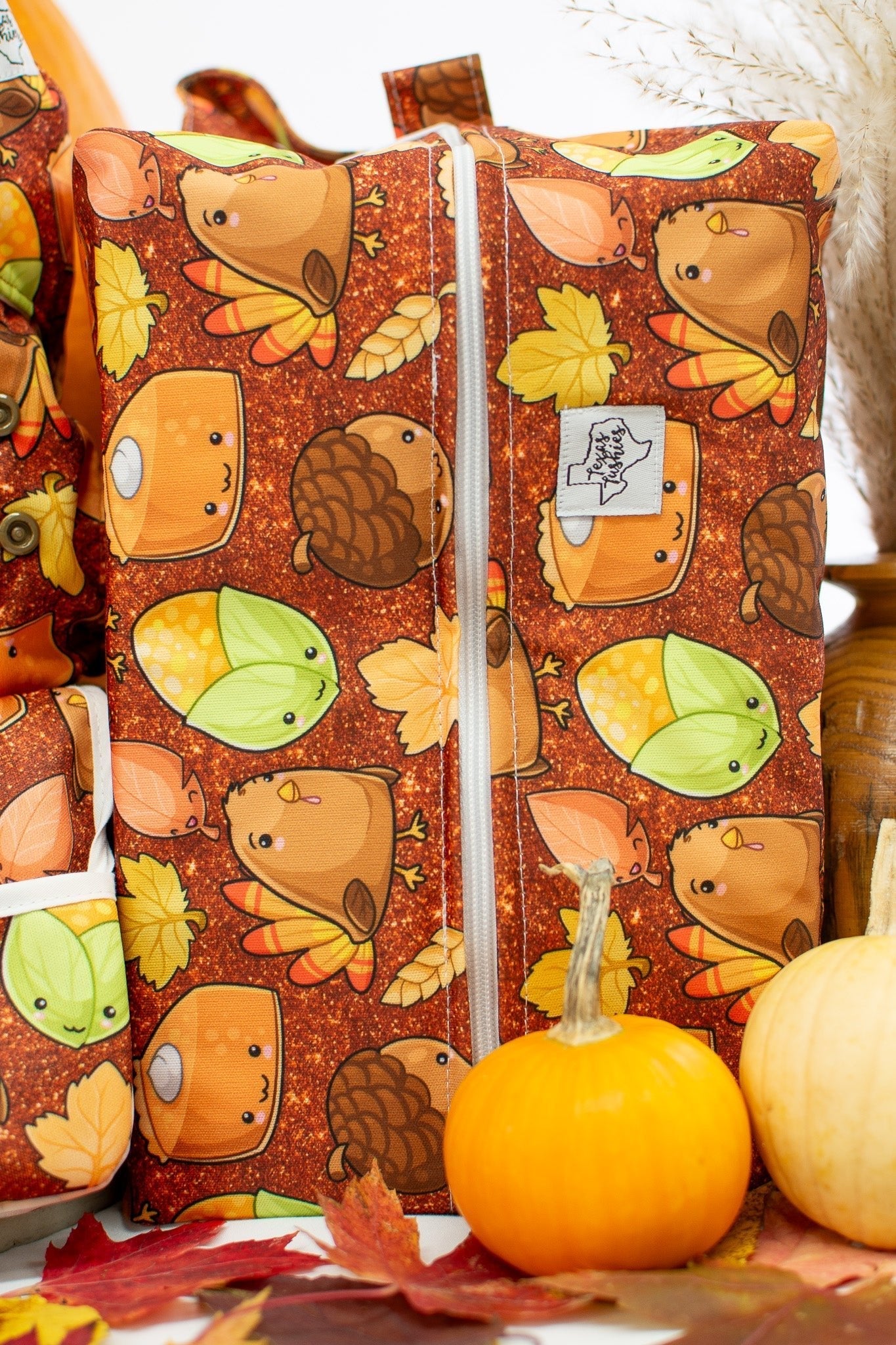Thanksgiving Cuties Diaper Pod with Dual Layer PUL and Snap Handle Texas Tushies