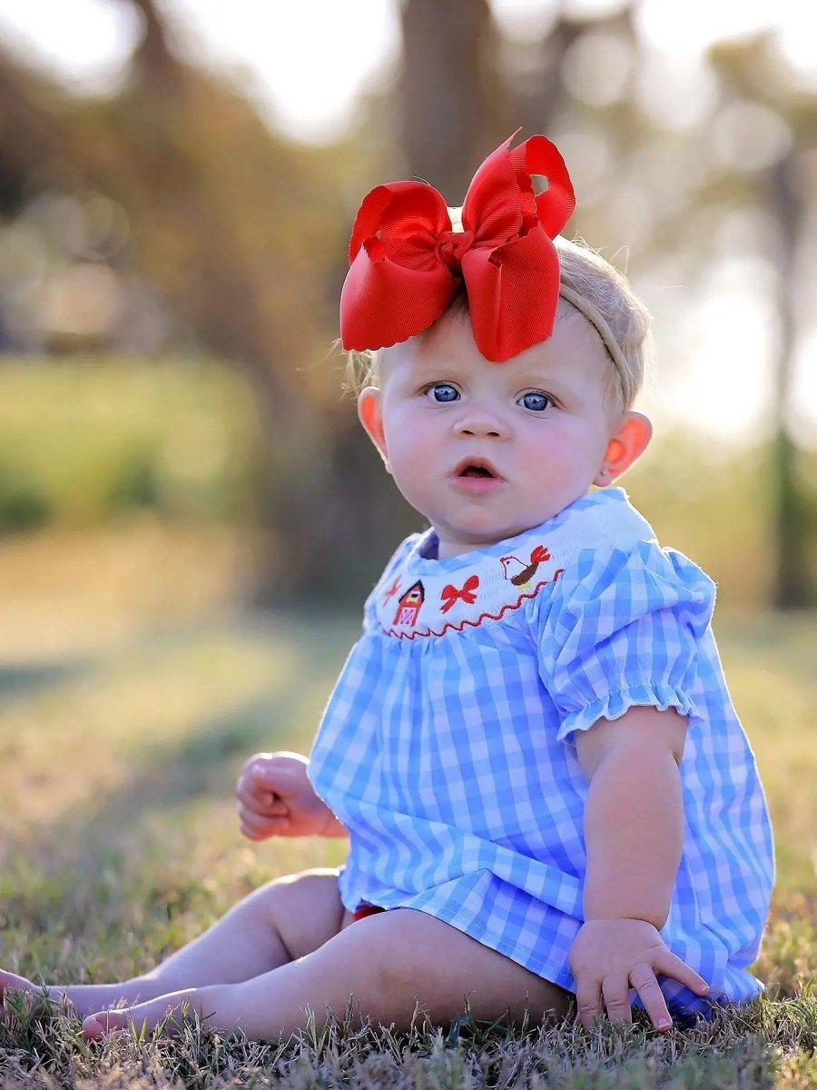 Rylee Faith Designs Thanksgiving Farm Smocking Embroidered Girls Outfits - Everetts Place Boutique - 