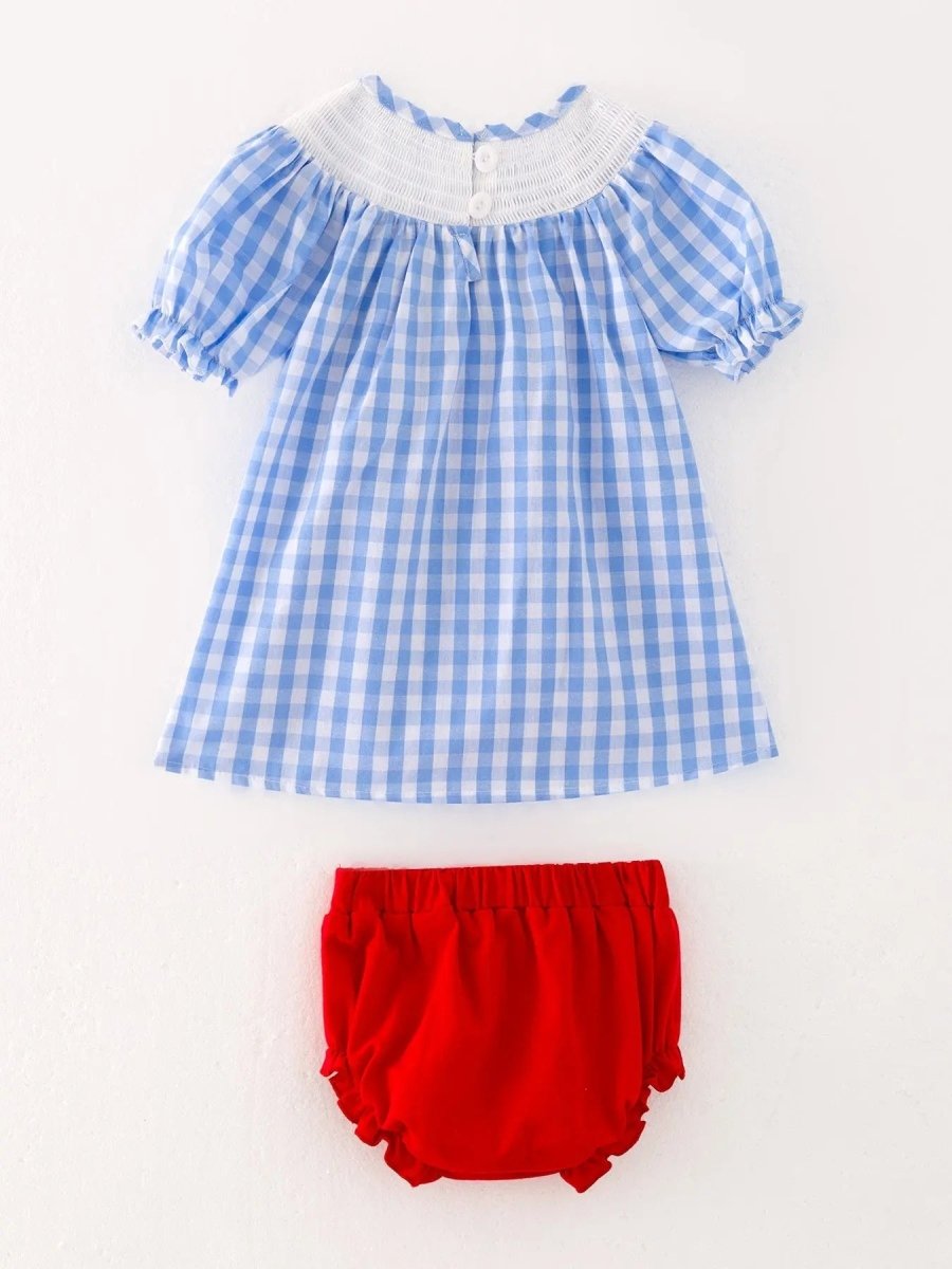 Rylee Faith Designs Thanksgiving Farm Smocking Embroidered Girls Outfits - Everetts Place Boutique - 