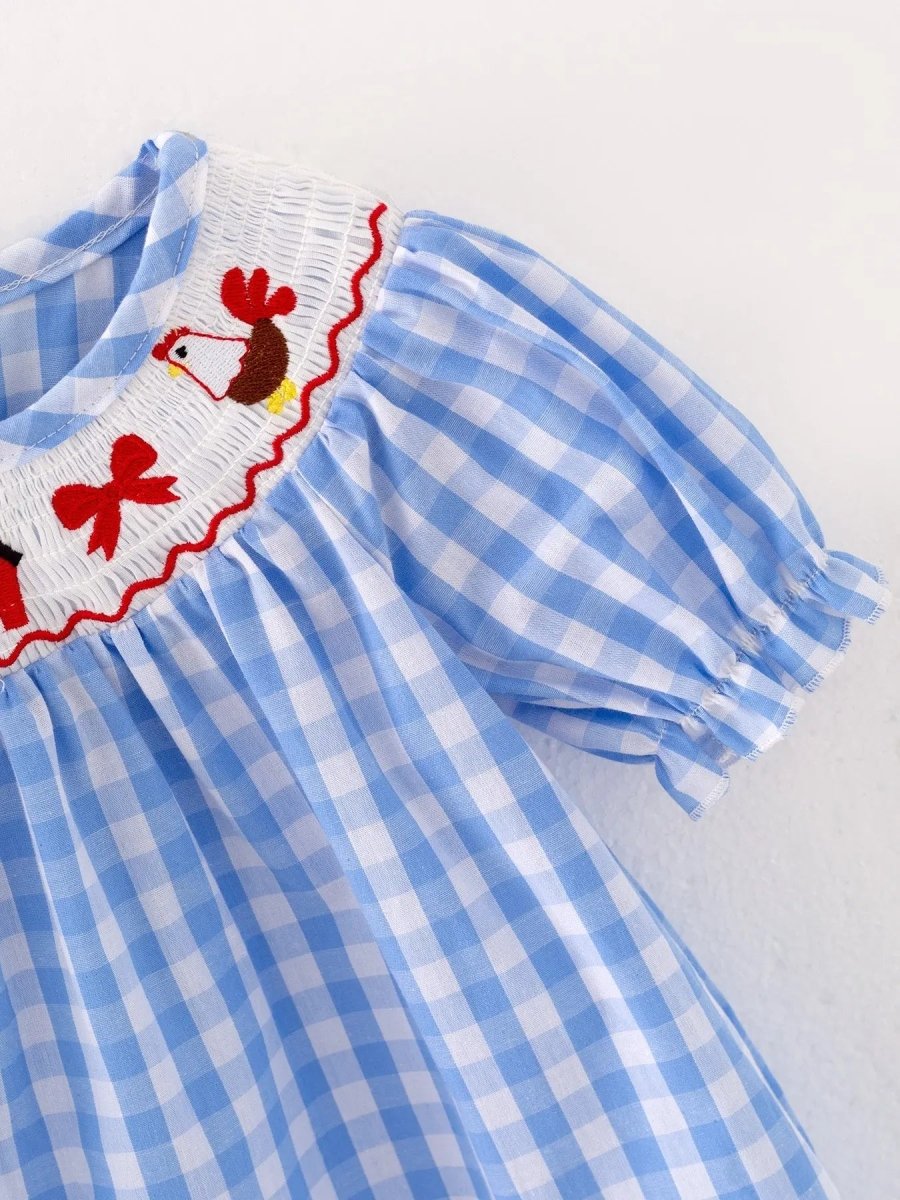 Rylee Faith Designs Thanksgiving Farm Smocking Embroidered Girls Outfits - Everetts Place Boutique - 