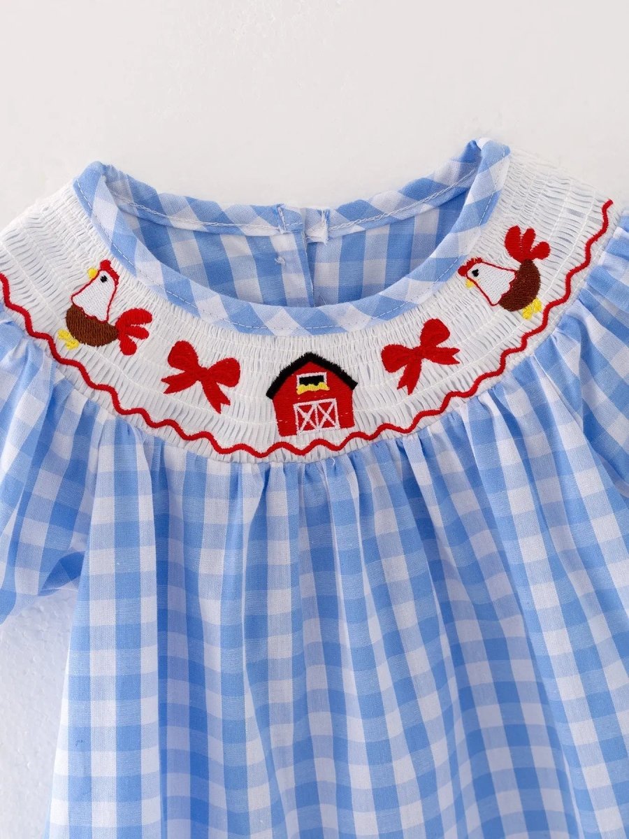 Rylee Faith Designs Thanksgiving Farm Smocking Embroidered Girls Outfits - Everetts Place Boutique - 