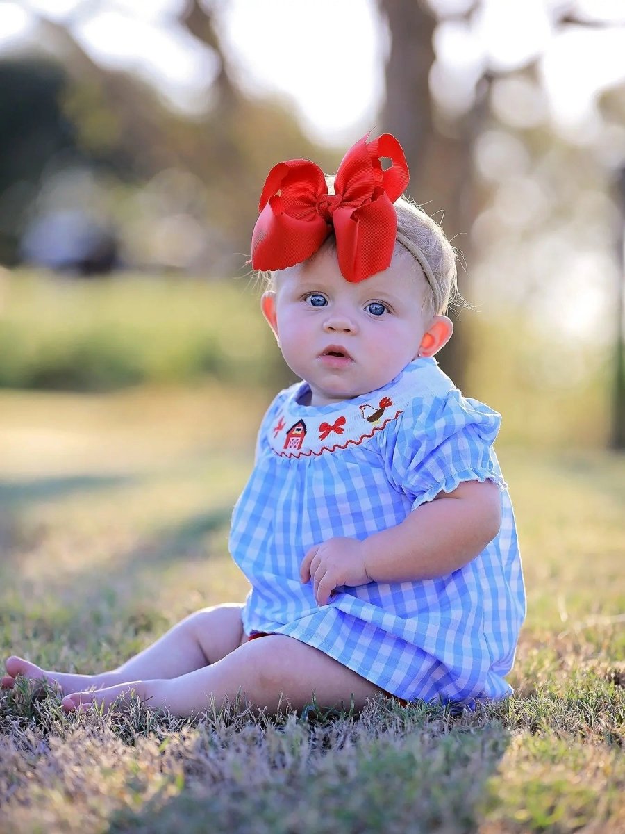 Rylee Faith Designs Thanksgiving Farm Smocking Embroidered Girls Outfits - Everetts Place Boutique - 