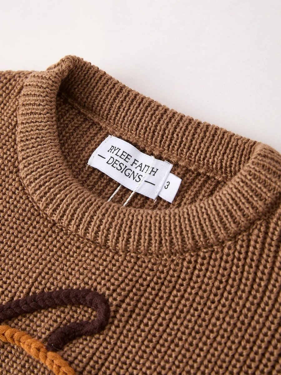 Rylee Faith Designs Thanksgiving Halloween Pumpkin Floral Girls Pullover Sweater - Everetts Place Boutique - 