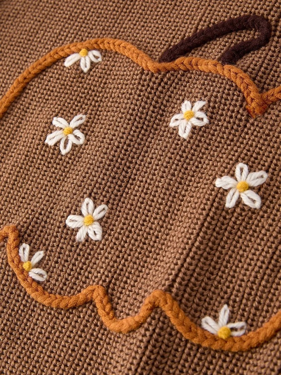 Rylee Faith Designs Thanksgiving Halloween Pumpkin Floral Girls Pullover Sweater - Everetts Place Boutique - 