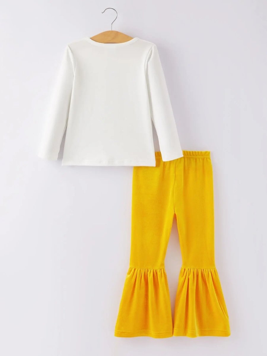 Rylee Faith Designs Thanksgiving Letter Print Girls Set with Turkey Design - Everetts Place Boutique - 