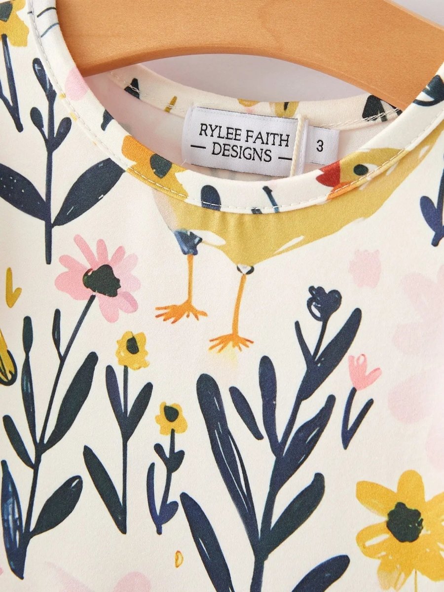 Rylee Faith Designs Thanksgiving Print Girls Dress for Holiday Celebrations - Everetts Place Boutique - 