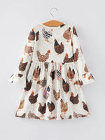 Rylee Faith Designs Thanksgiving Print Girls Dress for Holiday Celebrations - Everetts Place Boutique - 