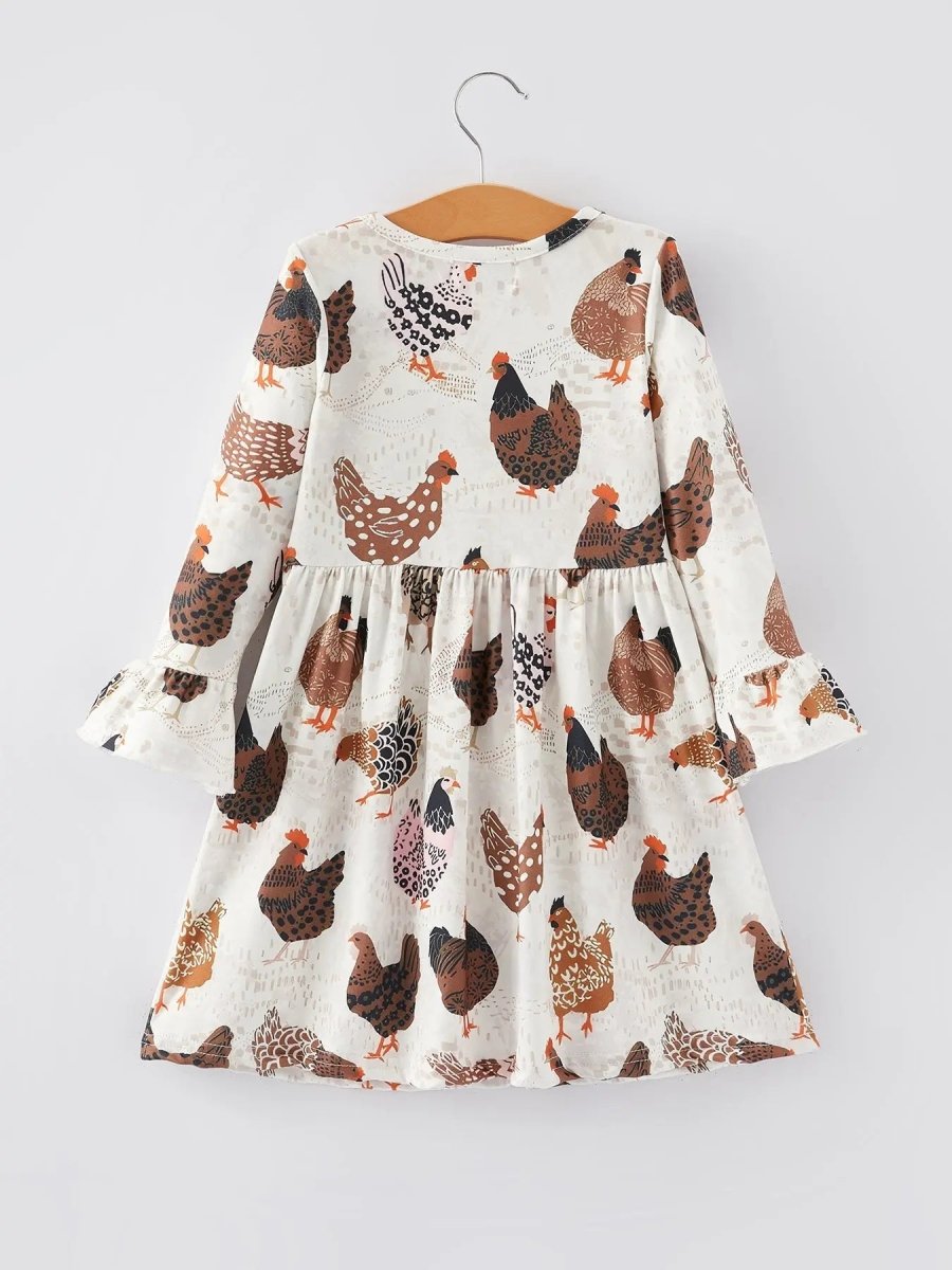 Rylee Faith Designs Thanksgiving Print Girls Dress for Holiday Celebrations - Everetts Place Boutique - 