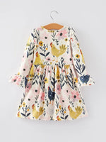 Rylee Faith Designs Thanksgiving Print Girls Dress for Holiday Celebrations - Everetts Place Boutique - 