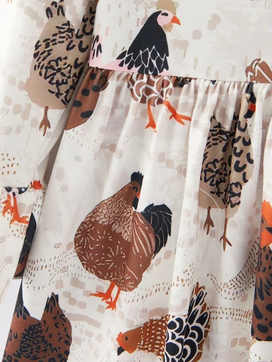 Rylee Faith Designs Thanksgiving Print Girls Dress for Holiday Celebrations - Everetts Place Boutique - 