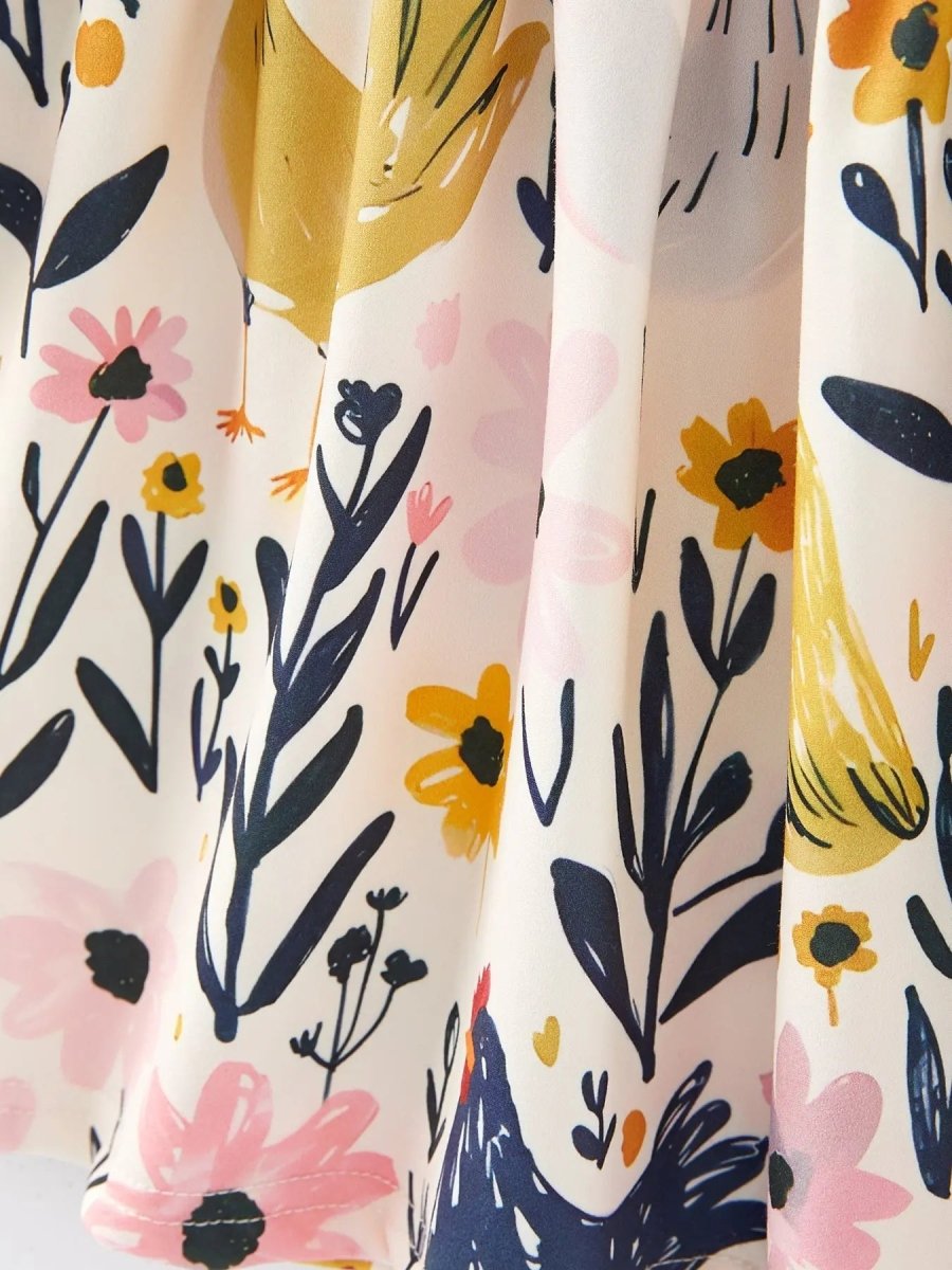 Rylee Faith Designs Thanksgiving Print Girls Dress for Holiday Celebrations - Everetts Place Boutique - 