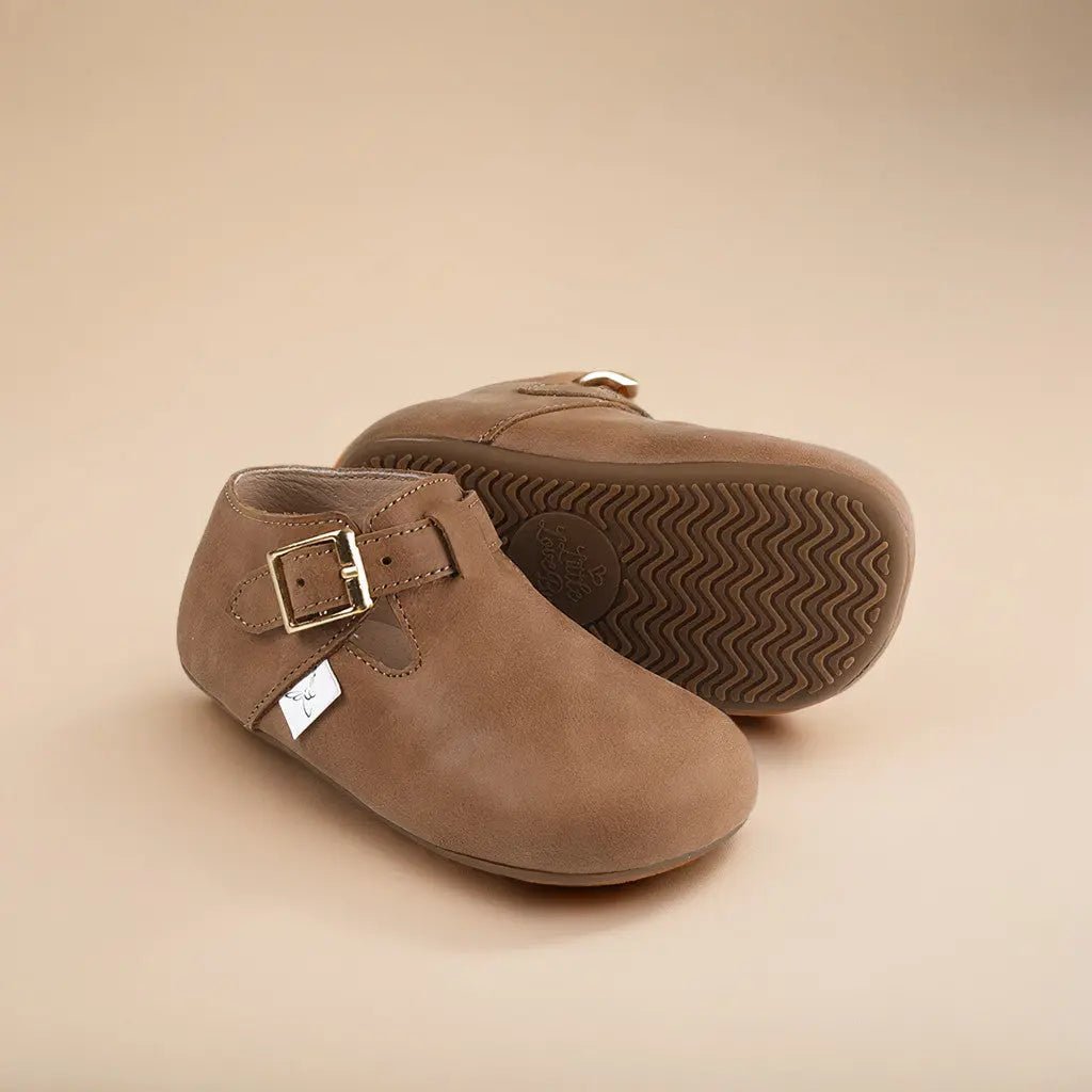Little Love Bug Co. The Beck Barefoot Friendly Clog For Growing Feet With Soft Oiled Leather And Adjustable Strap -