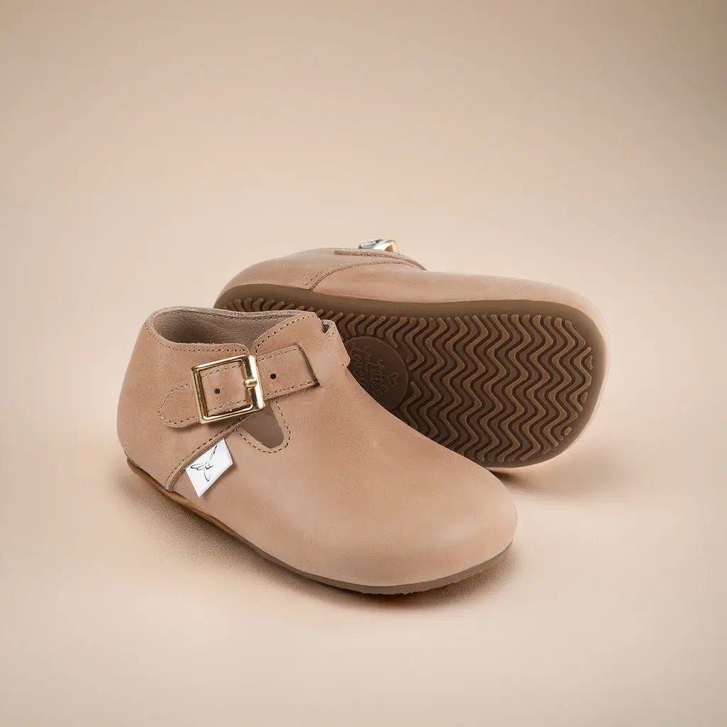 Little Love Bug Co. The Beck Barefoot Friendly Clog For Growing Feet With Soft Oiled Leather And Adjustable Strap -