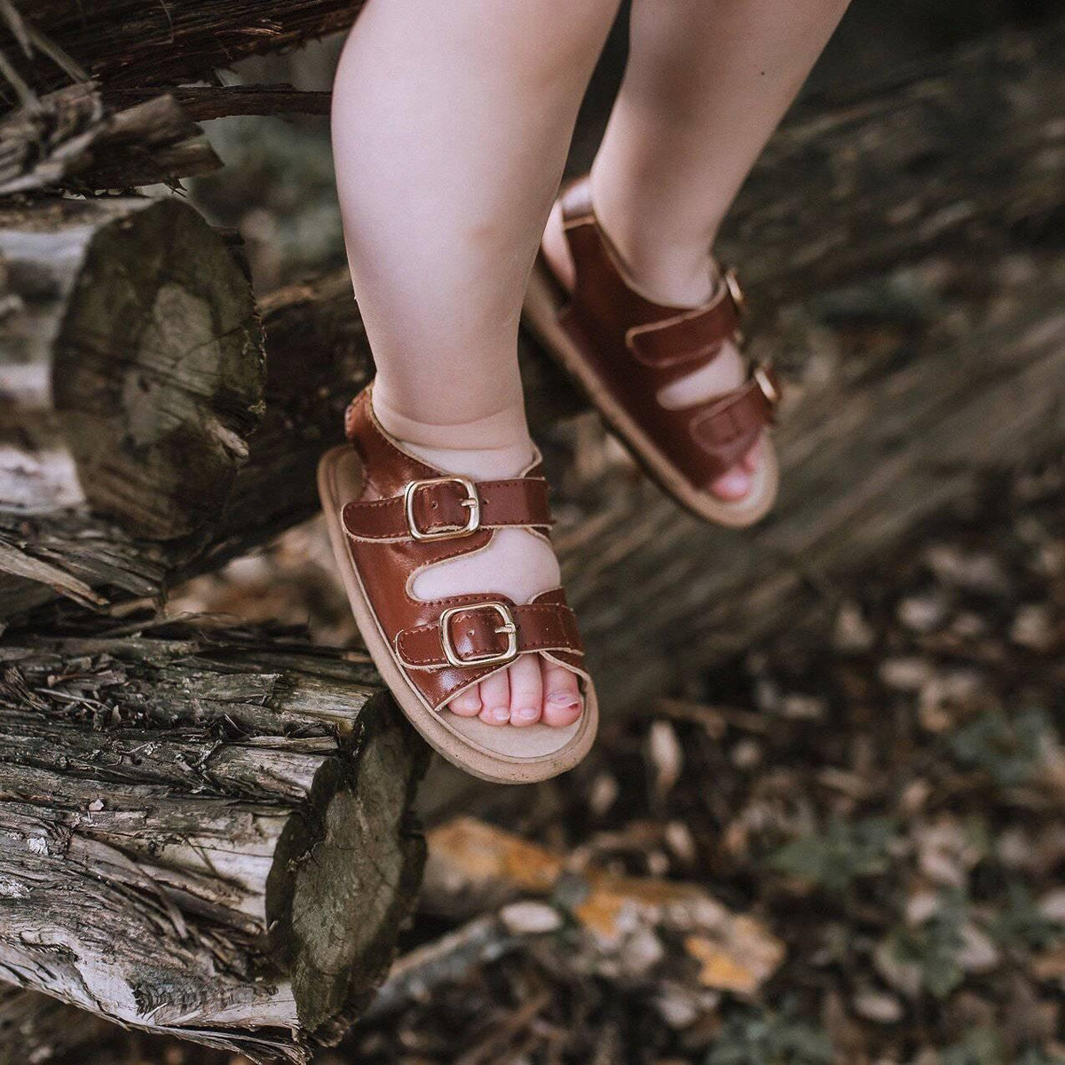 Little Love Bug Co. organic tan leather soft sole baby moccasin, The Charley
