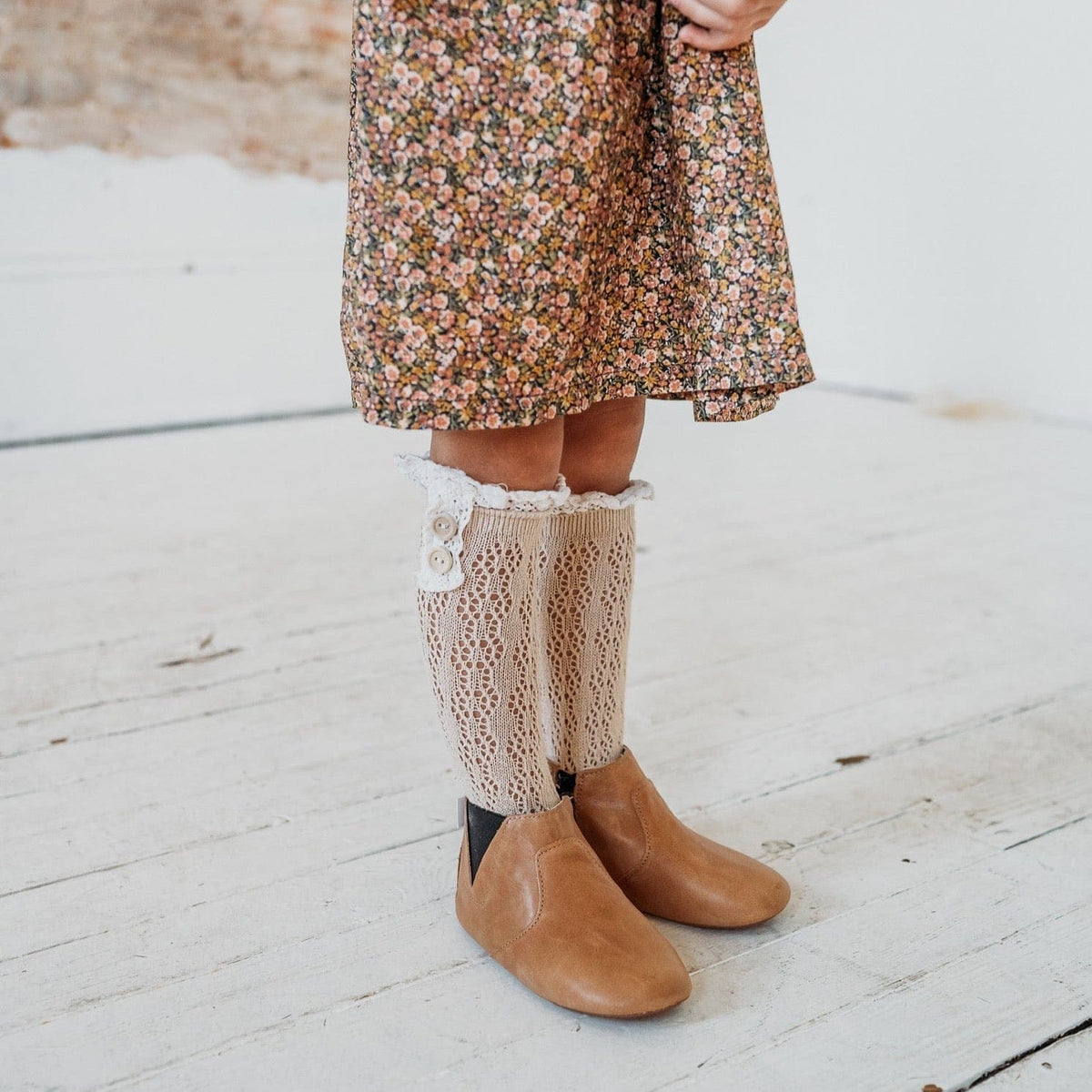 Little Love Bug Co. The Chelsea organic baby tan Chelsea boots.