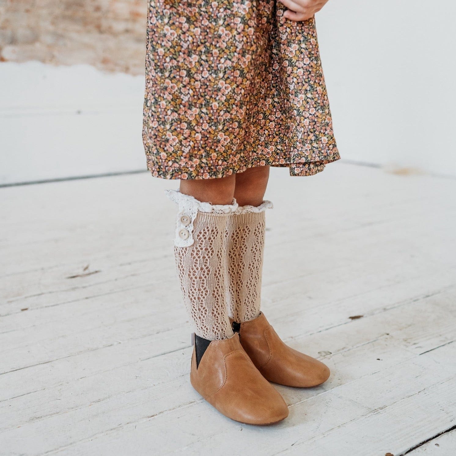 Little Love Bug Co. The Chelsea organic baby tan Chelsea boots.