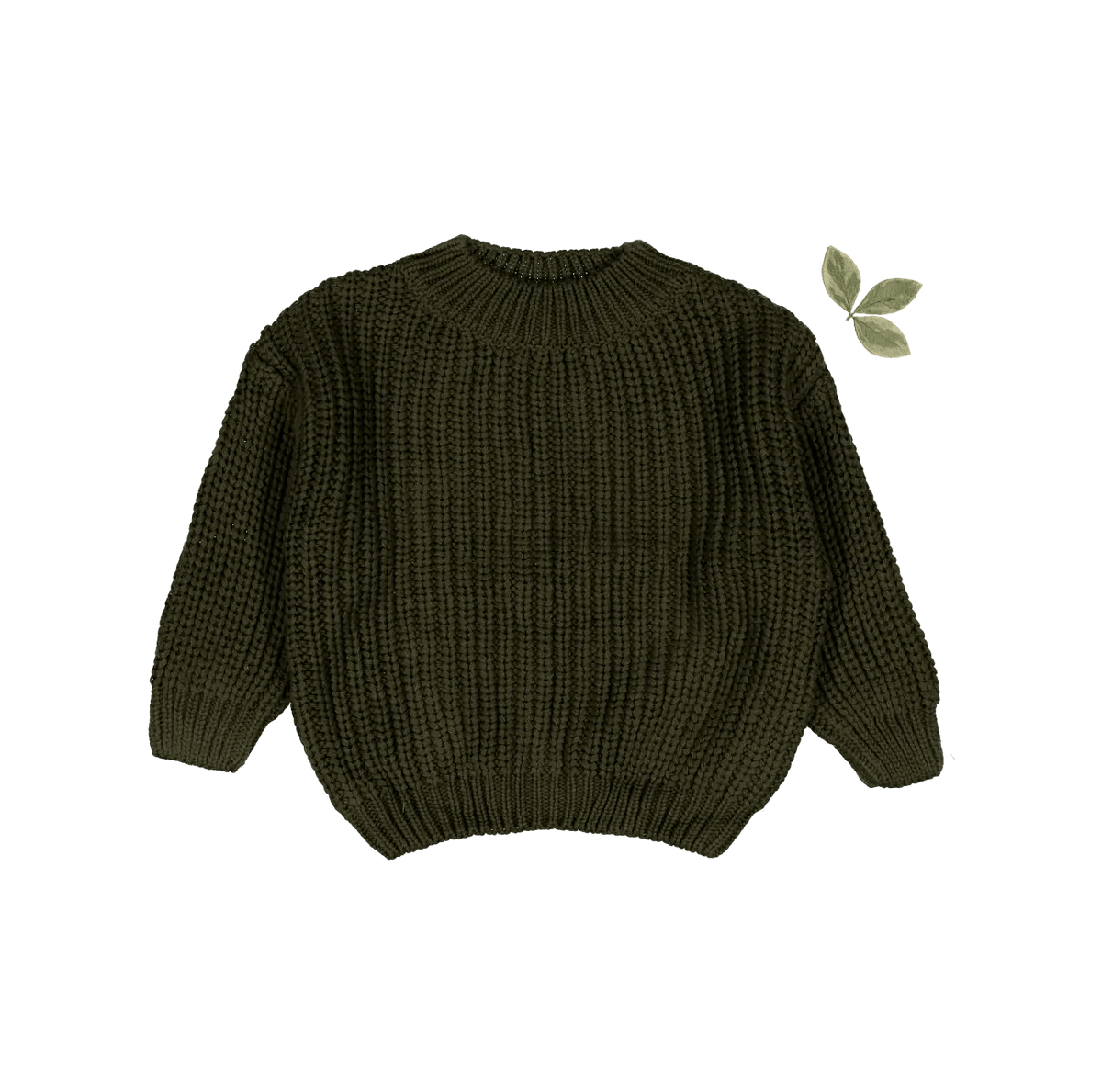 The Chunky Knit Sweater - Moss - Sleeve, Textile, Wool, Woolen, Fashion design | Everetts Place