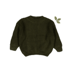 The Chunky Knit Sweater - Moss - Sleeve, Textile, Wool, Woolen, Fashion design | Everetts Place