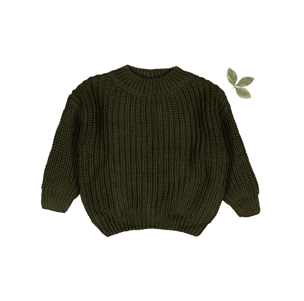 The Chunky Knit Sweater - Moss - Sleeve, Textile, Wool, Woolen, Fashion design | Everetts Place
