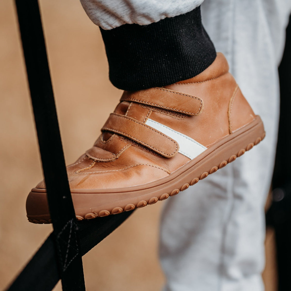 Little Love Bug Co. The Cole tan organic leather soft-soled baby shoes