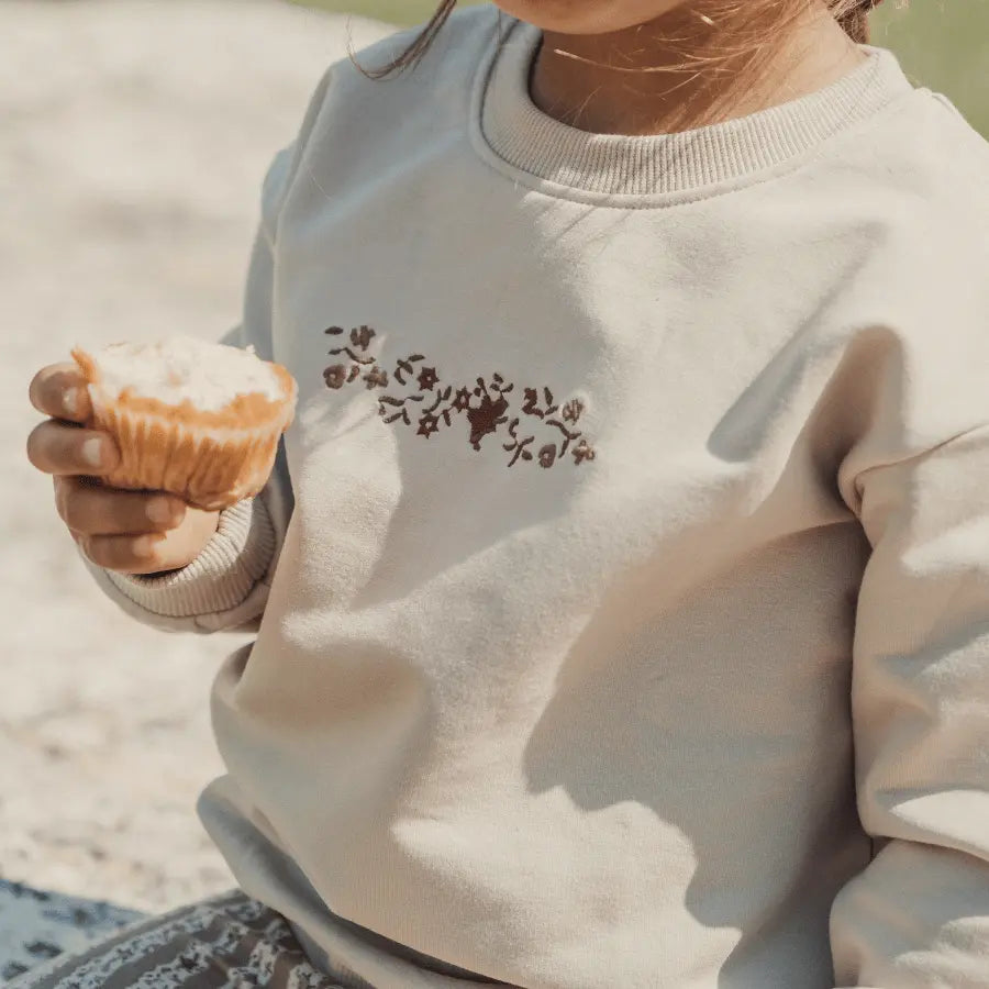 The Embroidered Sweatshirt - Jasper - Sleeve, Waist, Child, Long-sleeved T-shirt, Happiness | Everetts Place