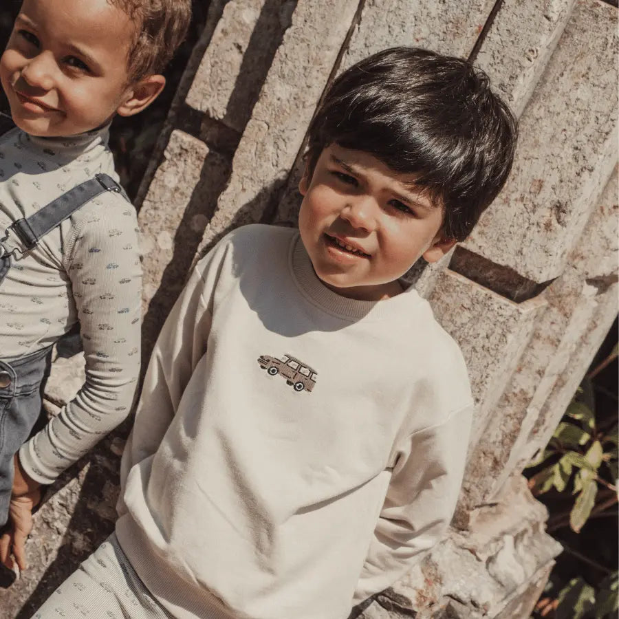 Lovely Littles The Embroidered Sweatshirt - Vintage Car - 