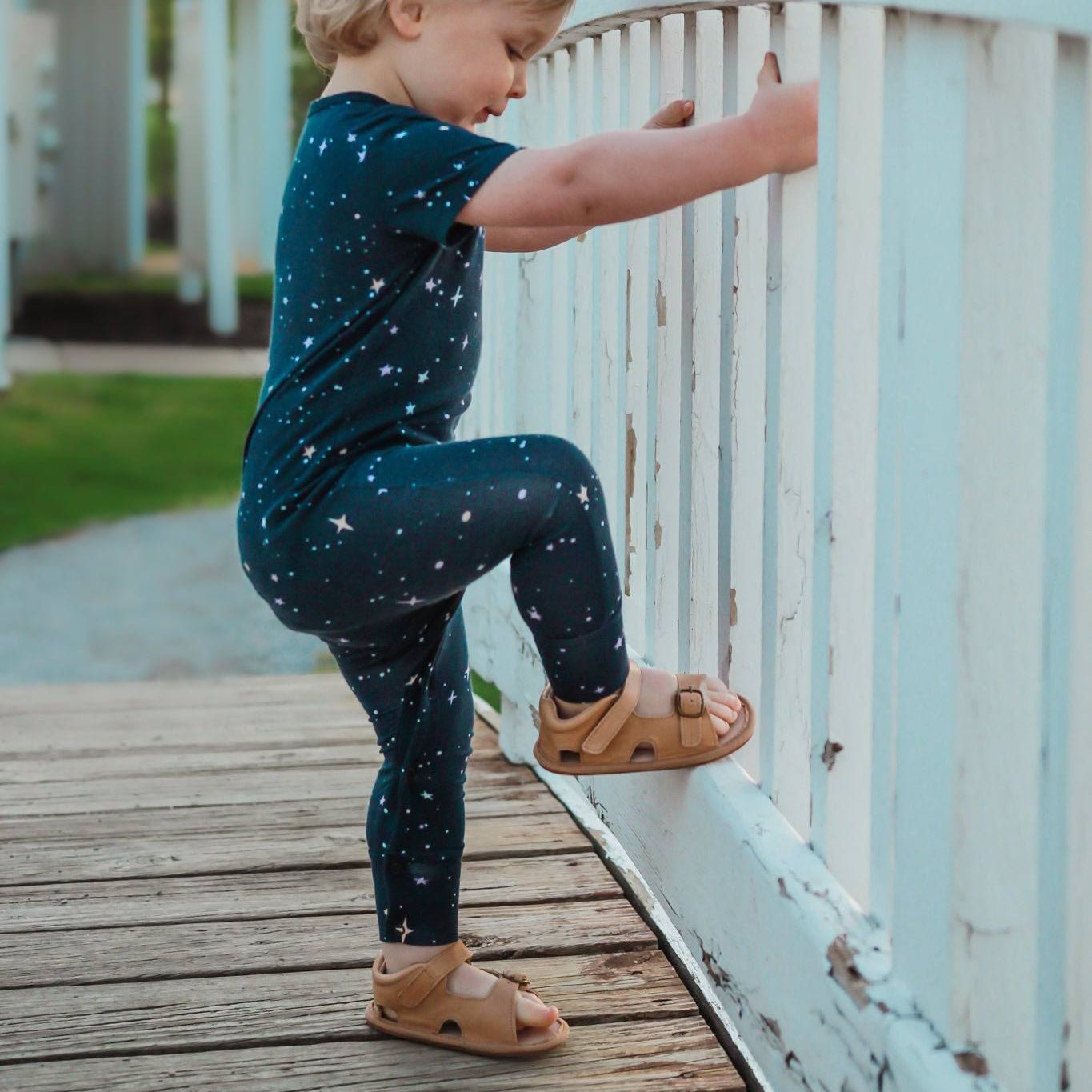 Little Love Bug Co. The Felix organic tan baby moccasins.