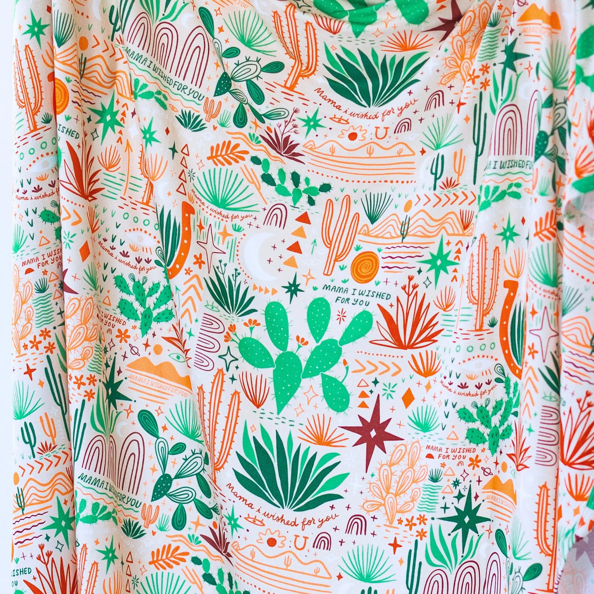 Raising Mama The Forever Swaddle Blanket | Desert Cactus (Beige) - 
