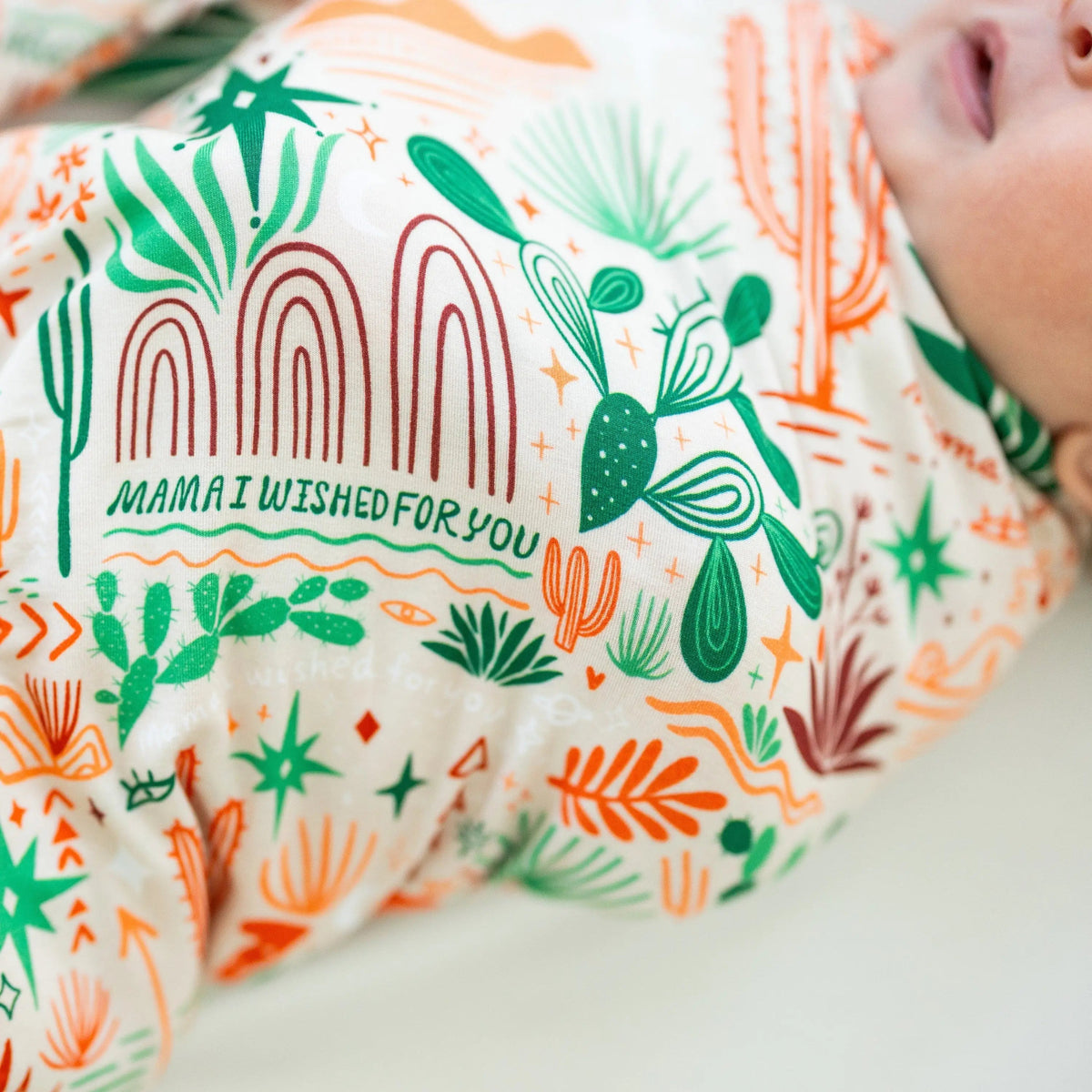 Raising Mama The Forever Swaddle Blanket | Desert Cactus (Beige) - 