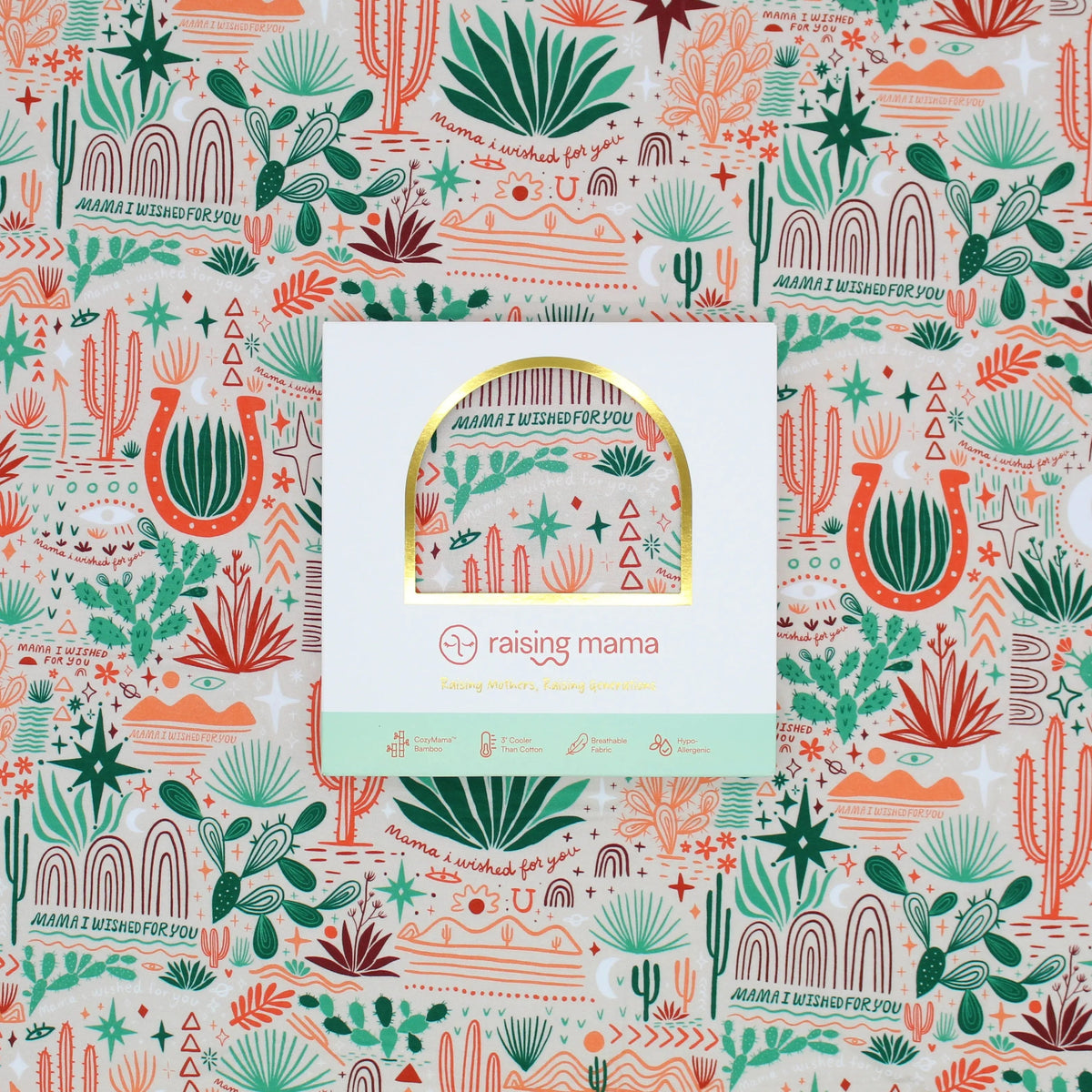 Raising Mama The Forever Swaddle Blanket | Desert Cactus (Beige) - 
