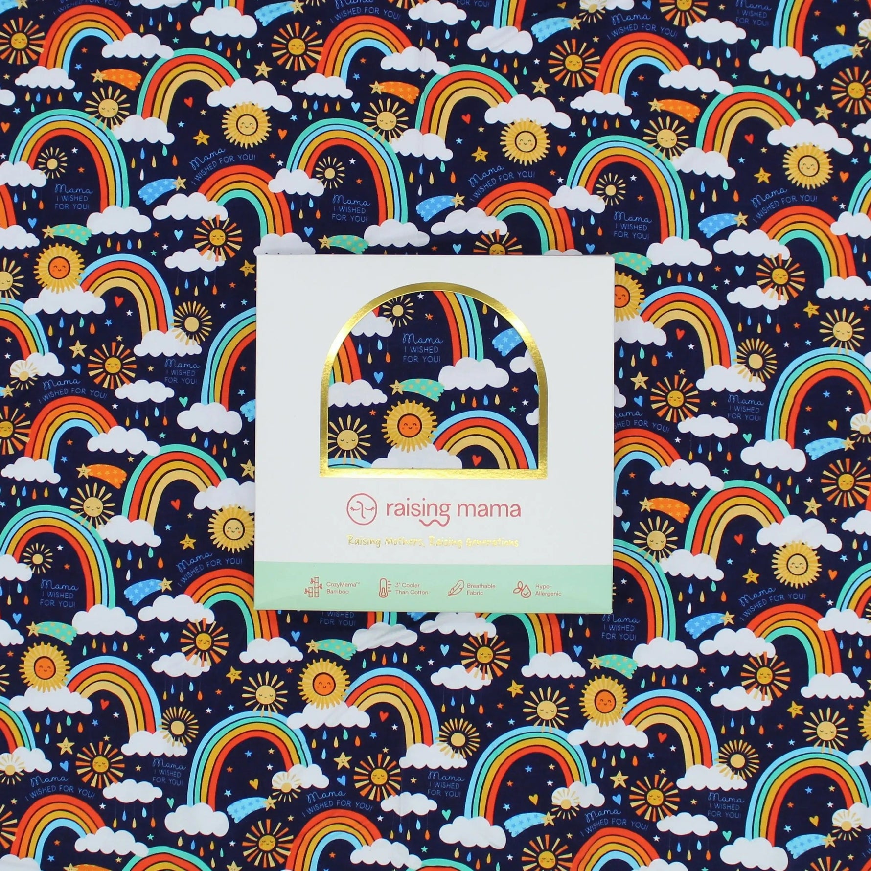 Raising Mama The Forever Swaddle Blanket | Here Comes the Sunshine (Blue) - 