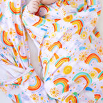 Raising Mama The Forever Swaddle Blanket | Here Comes the Sunshine (Pink) - 