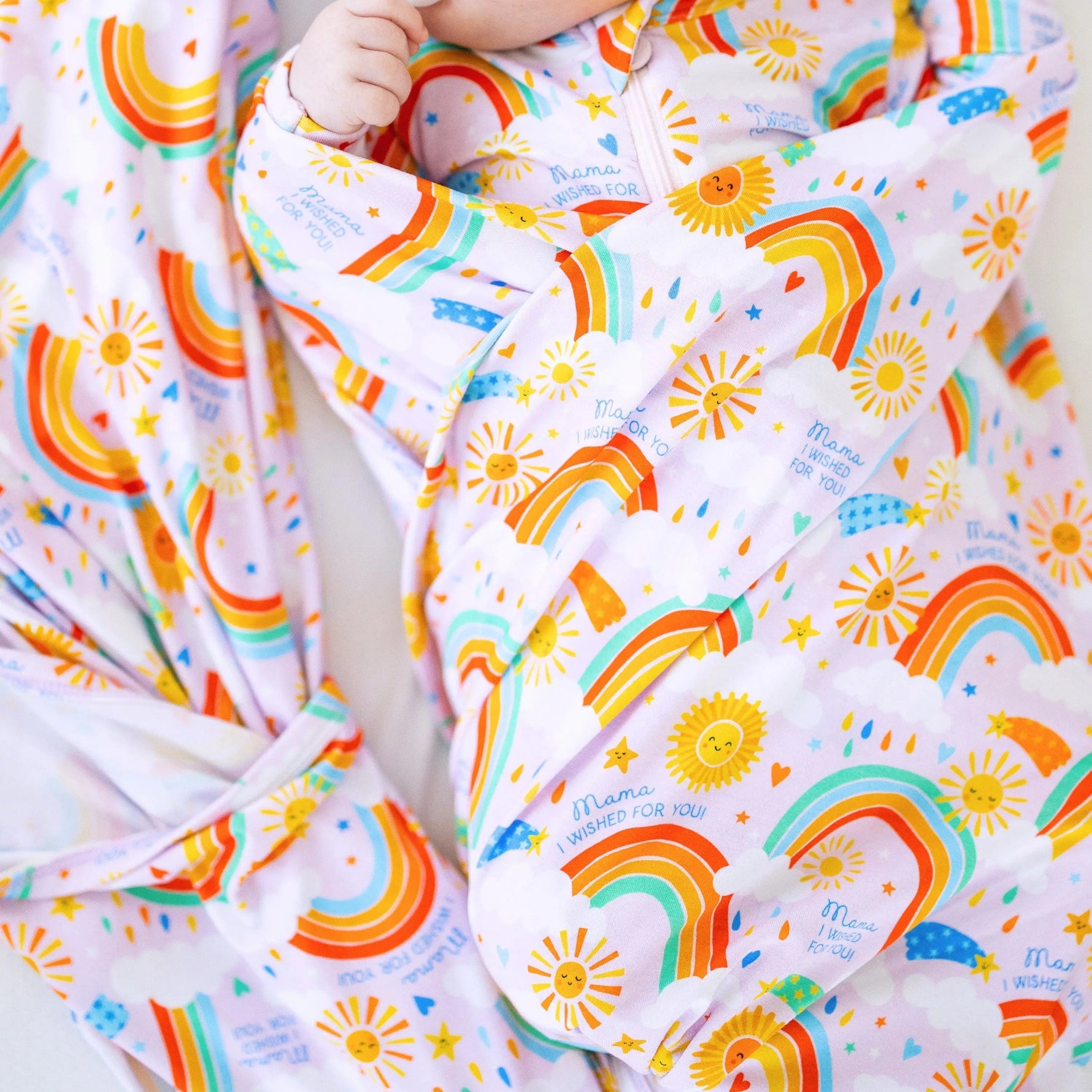 Raising Mama The Forever Swaddle Blanket | Here Comes the Sunshine (Pink) - 